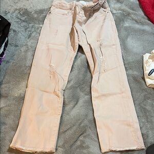 Stylish Distressed Pink Jeans